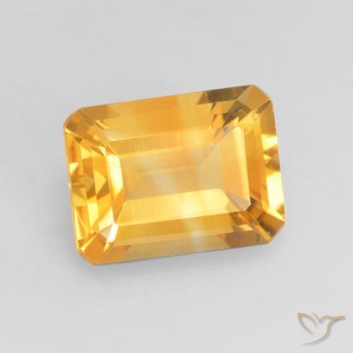 Citrino Naranja dorado intenso natural de 1.39 ct, Corte Octágono / Esmeralda, VVS-VS