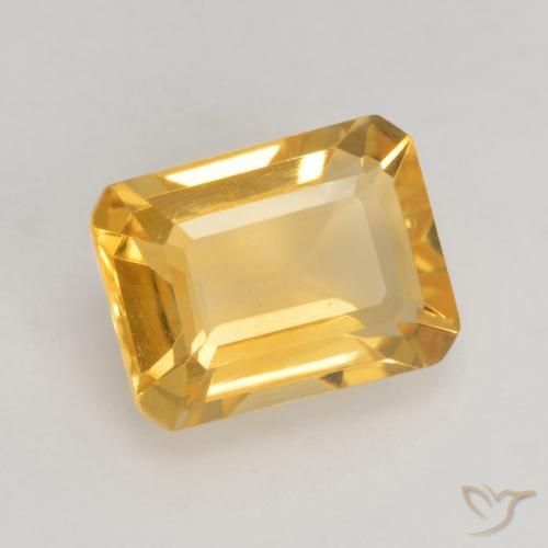 Citrino Dorado claro natural de 1.60 ct, Corte Octágono / Esmeralda, VVS-VS
