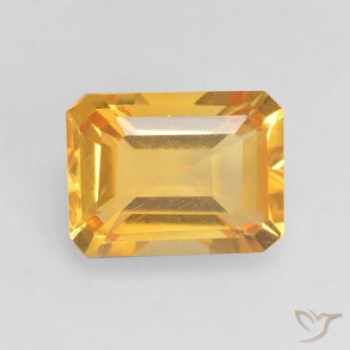1.57ct Natural Dorado oscuro Citrino, corte esmeralda, VVS-VS