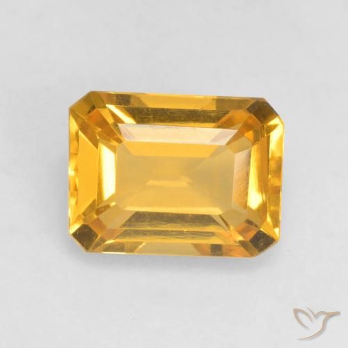 1.51ct Natural Dorado oscuro Citrino, corte esmeralda, VVS-VS