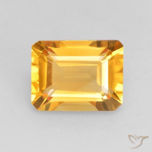 1.55ct Natural Dorado claro Citrino, corte esmeralda, VVS-VS