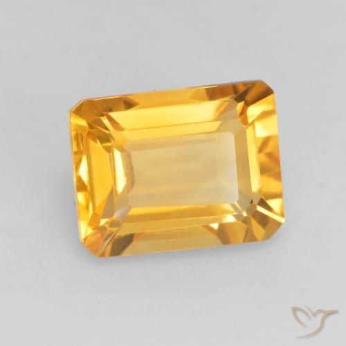Citrino Dorado claro natural de 1.55 ct, Corte Octágono / Esmeralda, VVS-VS