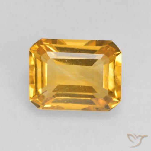 1.54ct Natural Dorado oscuro Citrino, corte esmeralda, VVS-VS