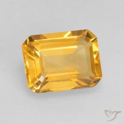 Citrino Dorado oscuro natural de 1.54 ct, Corte Octágono / Esmeralda, VVS-VS