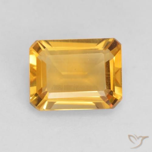 1.41ct Natural Dorado claro Citrino, corte esmeralda, VVS-VS