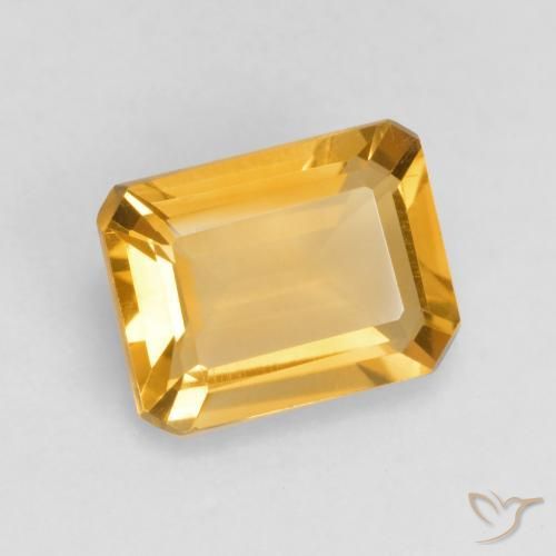 Citrino Dorado claro natural de 1.41 ct, Corte Octágono / Esmeralda, VVS-VS