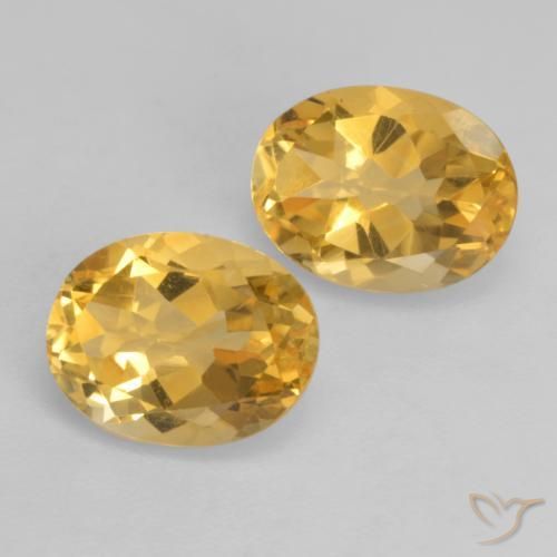Gemas de Citrino Naranja dorado natural de 3.57 ct, Ovalada, VS
