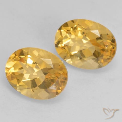 Gemas de Citrino Dorado medio natural de 3.55 ct, Ovalada, VVS-VS