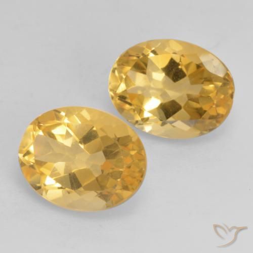 Gemas de Citrino Naranja dorado natural de 3.45 ct, Ovalada, VVS-VS