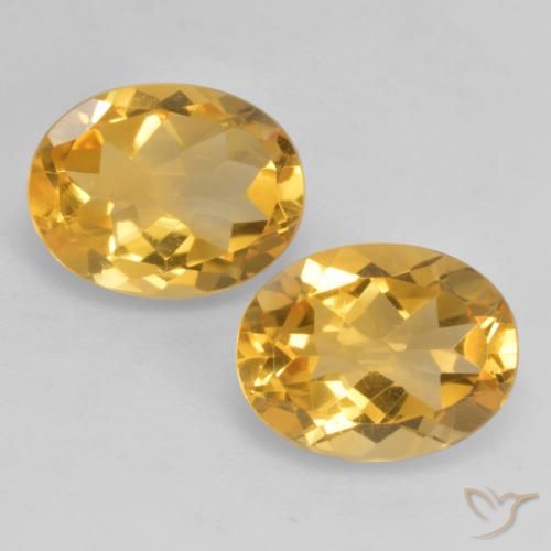 Gemas de Citrino Naranja dorado natural de 3.07 ct, Corte Óvalo, VVS-VS