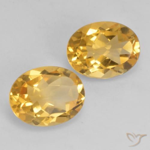 Gemas de Citrino Naranja dorado natural de 3.07 ct, Corte Óvalo, VVS-VS