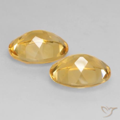 Gemas de Citrino Naranja dorado natural de 3.07 ct, Corte Óvalo, VVS-VS