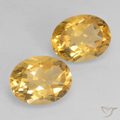 Gemas de Citrino Dorado medio natural de 3.37 ct, Ovalada, VVS-VS