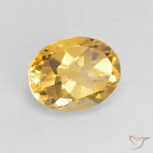 Citrino Dorado medio natural de 1.83 ct, Ovalada, VVS-VS