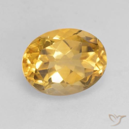 Citrino Dorado oscuro medio natural de 1.97 ct, Ovalada, VVS-VS