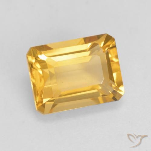 Citrino Dorado oscuro medio natural de 1.72 ct, Corte Octágono / Esmeralda, VVS-VS