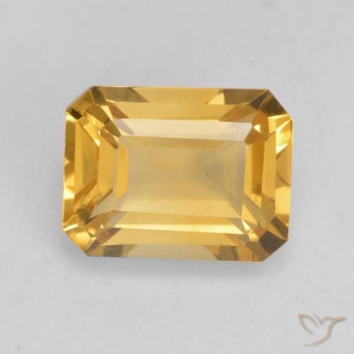 1.60ct Natural Dorado claro Citrino, corte esmeralda, VVS-VS