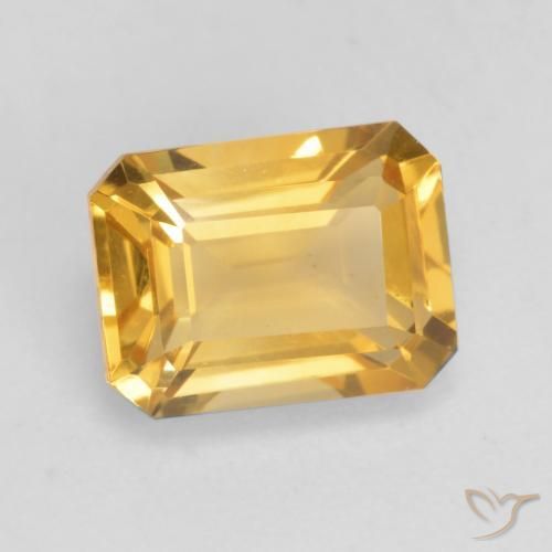 Citrino Dorado claro natural de 1.60 ct, Corte Octágono / Esmeralda, VVS-VS