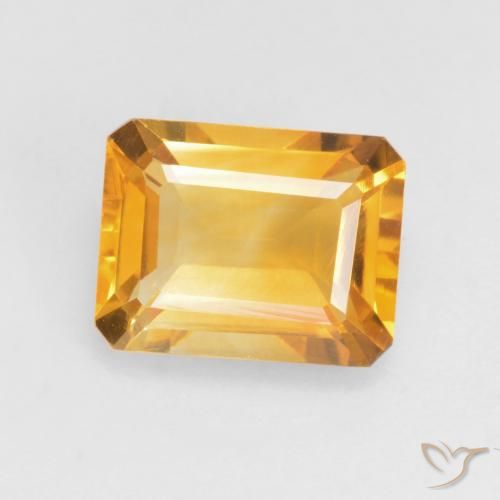 1.54ct Natural Dorado oscuro Citrino, corte esmeralda, VVS-VS