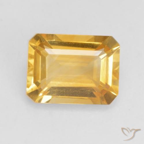 1.47ct Natural Dorado medio Citrino, corte esmeralda, VVS-VS