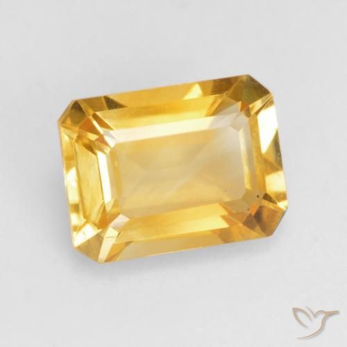 Citrino Dorado medio natural de 1.47 ct, Corte Octágono / Esmeralda, VVS-VS