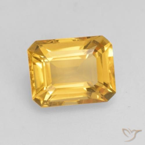 Citrino Dorado claro natural de 1.53 ct, Corte Octágono / Esmeralda, VVS-VS