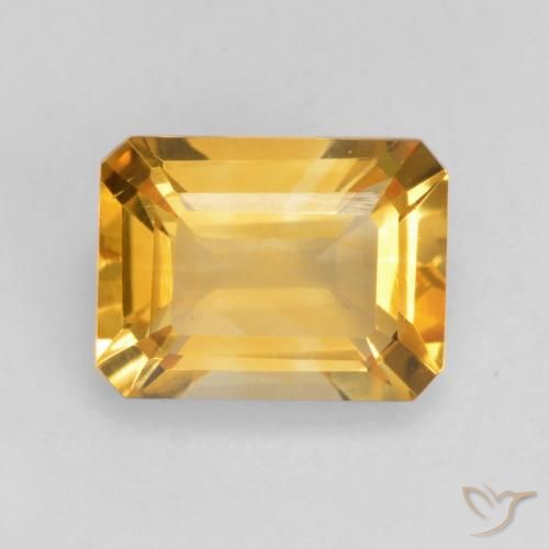 1.49ct Natural Naranja dorado intenso Citrino, corte esmeralda, VVS-VS