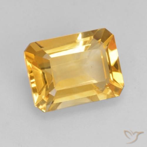 Citrino Naranja dorado intenso natural de 1.49 ct, Corte Octágono / Esmeralda, VVS-VS