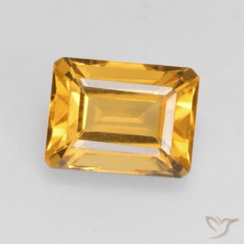1.71ct Natural Dorado intenso Citrino, corte esmeralda, VVS-VS