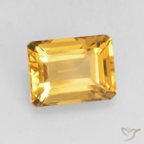 Citrino Dorado intenso natural de 1.71 ct, Corte Octágono / Esmeralda, VVS-VS