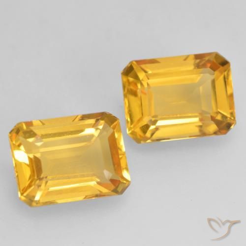 Gemas de Citrino Dorado claro natural de 3.27 ct, Corte Octágono / Esmeralda, VVS-VS