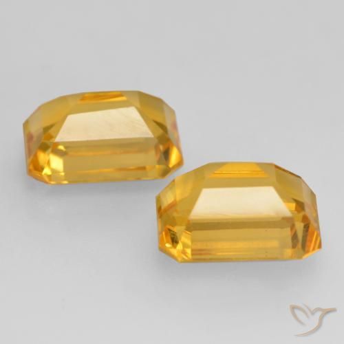 Gemas de Citrino Dorado claro natural de 3.27 ct, Corte Octágono / Esmeralda, VVS-VS