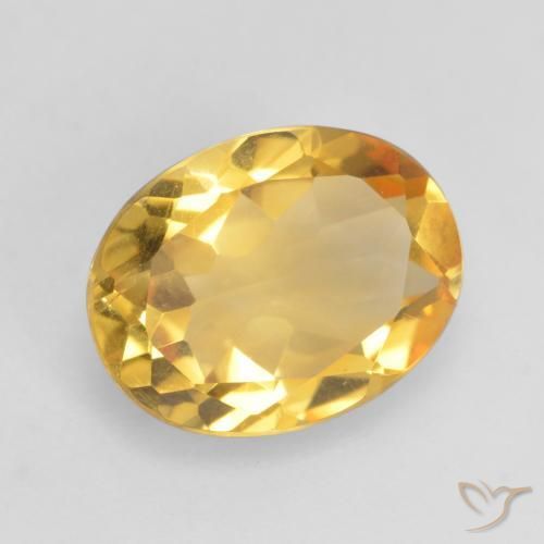 Citrino Dorado medio natural de 1.47 ct, Ovalada, VVS-VS