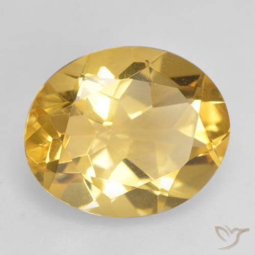 Citrino Dorado medio natural de 3.17 ct, Ovalada, VVS-VS