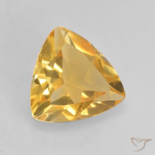 Citrino Dorado medio natural de 0.93 ct, Trillón, VVS-VS