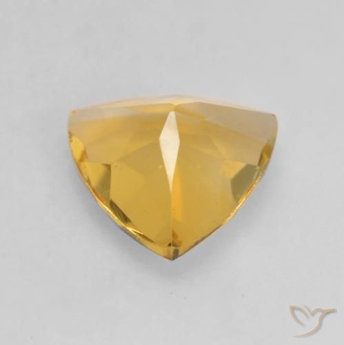 Citrino Dorado medio natural de 0.93 ct, Trillón, VVS-VS