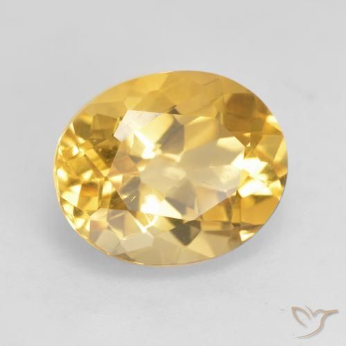 Citrino Dorado medio natural de 3.61 ct, Ovalada, VVS-VS
