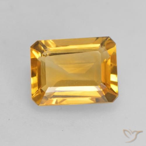 1.45ct Natural Naranja dorado Citrino, corte esmeralda, VVS-VS