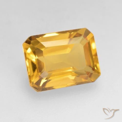 Citrino Dorado medio natural de 1.69 ct, Corte Octágono / Esmeralda, VVS-VS