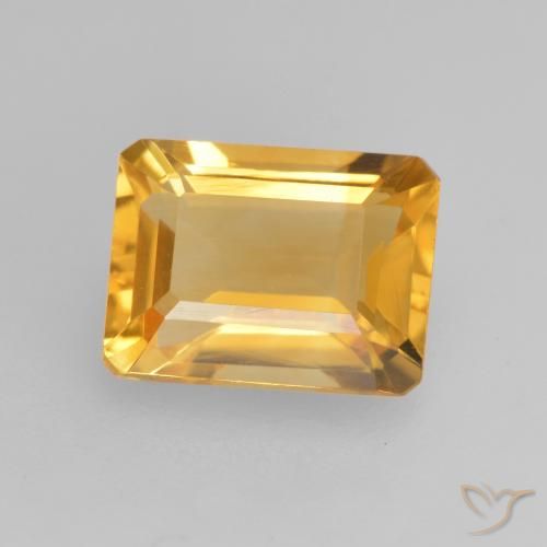 1.56ct Natural Dorado claro Citrino, corte esmeralda, VVS-VS