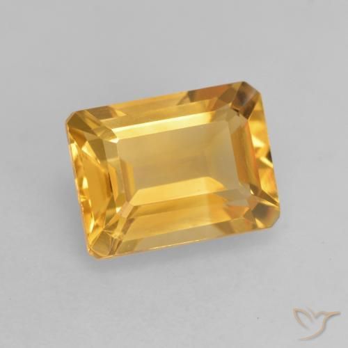 Citrino Dorado claro natural de 1.56 ct, Corte Octágono / Esmeralda, VVS-VS