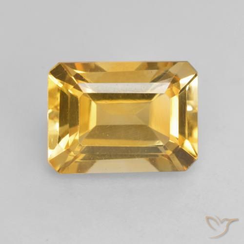 1.53ct Natural Dorado medio Citrino, corte esmeralda, VVS-VS