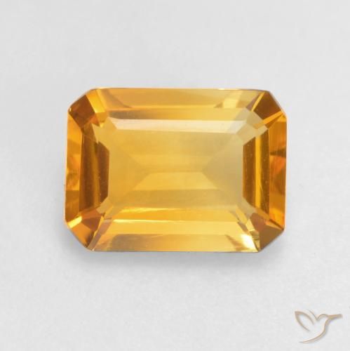 1.22ct Natural Dorado oscuro Citrino, corte esmeralda, VVS-VS