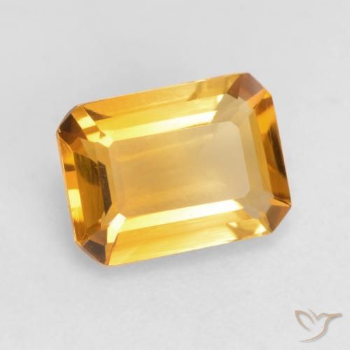 Citrino Dorado oscuro natural de 1.22 ct, Corte Octágono / Esmeralda, VVS-VS