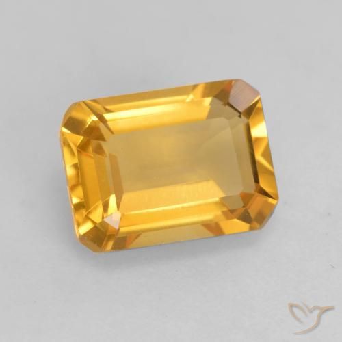 Citrino Naranja dorado intenso natural de 1.52 ct, Corte Octágono / Esmeralda, VVS-VS