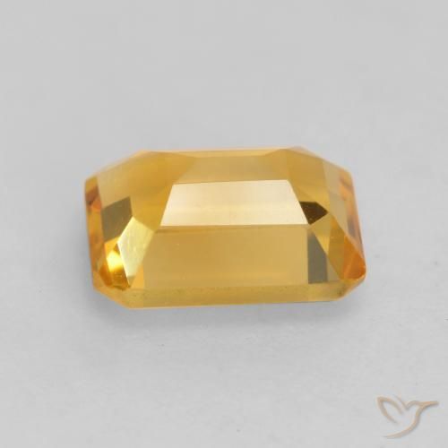 Citrino Naranja dorado intenso natural de 1.52 ct, Corte Octágono / Esmeralda, VVS-VS