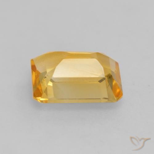 Citrino Naranja dorado intenso natural de 1.44 ct, Corte Octágono / Esmeralda, VVS-VS