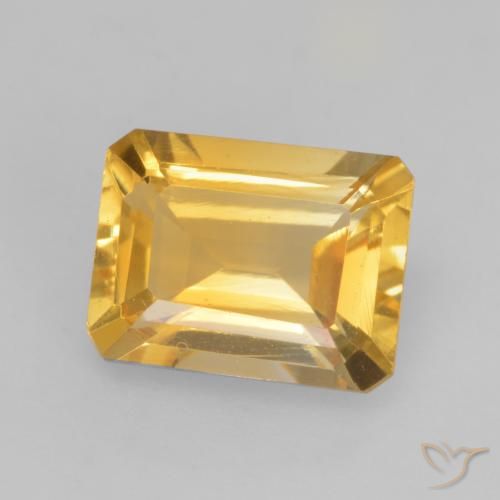 1.47ct Natural Dorado medio Citrino, corte esmeralda, VVS-VS