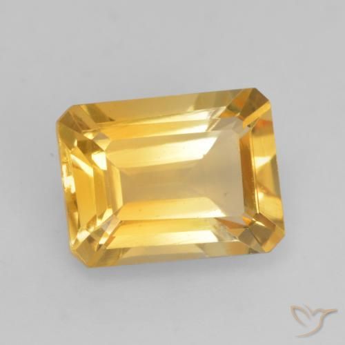 Citrino Dorado medio natural de 1.47 ct, Corte Octágono / Esmeralda, VVS-VS