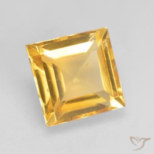 Citrino Dorado claro natural de 1.68 ct, Cuadrado, VVS-VS
